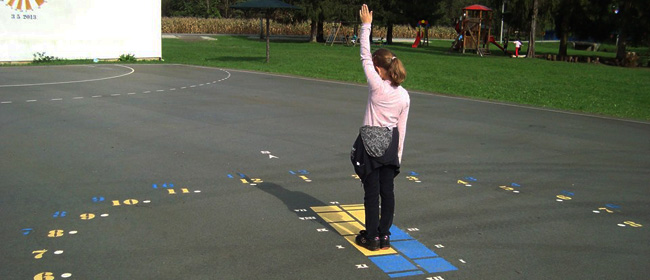 "Human powered sun clock"